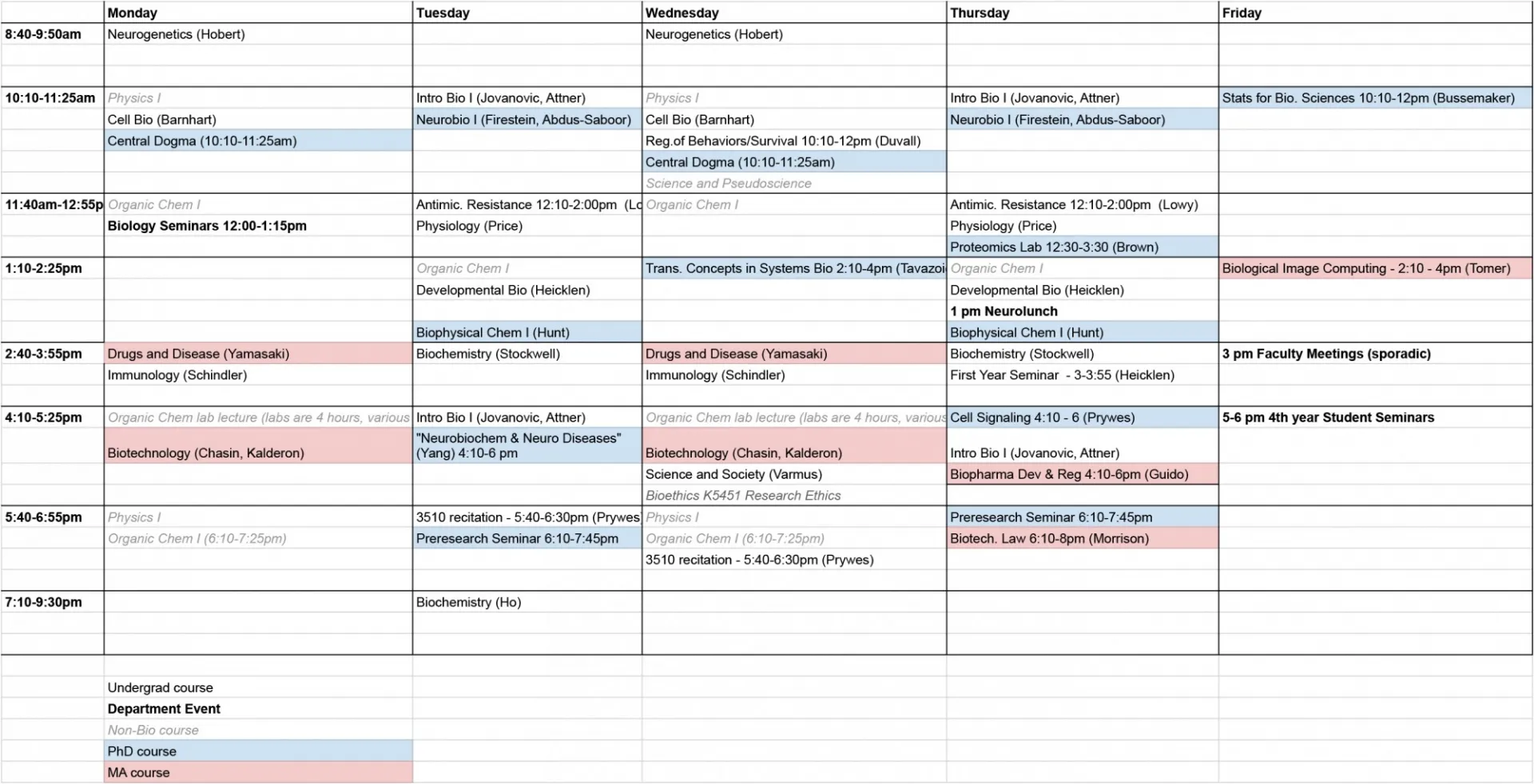 The fall 2022 course schedule is shown. 