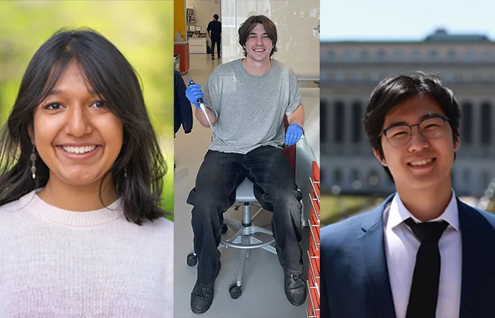 Bridges and Sturtevant 2026 Prize winners (pictured left to right): Aruna Das, Lochlan Krupa, & Youngyi Daniel Moon