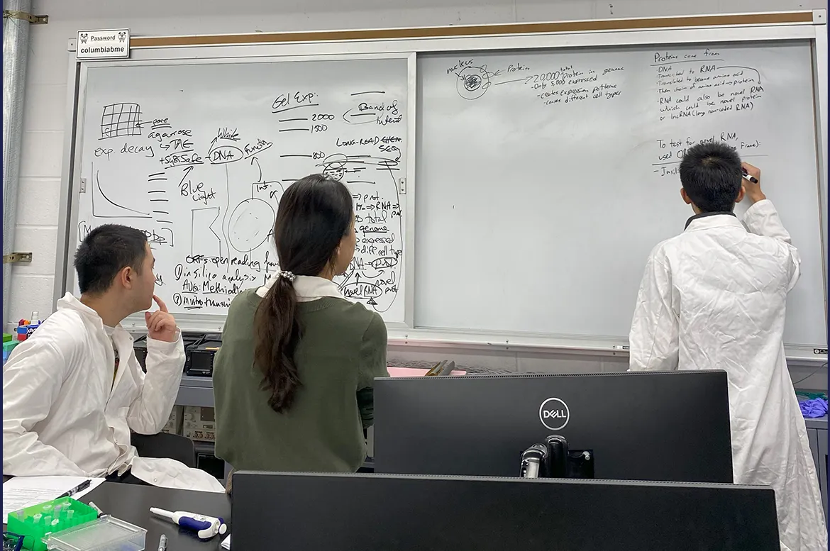 Caption: students diagram the underlying theoretical underpinnings related to the origins of alternative splice variants within the human transcriptome.