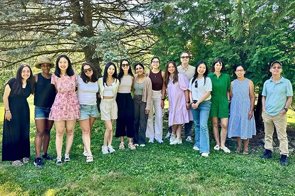 Quilin Zhu is pictured with members of the Stockwell lab. 