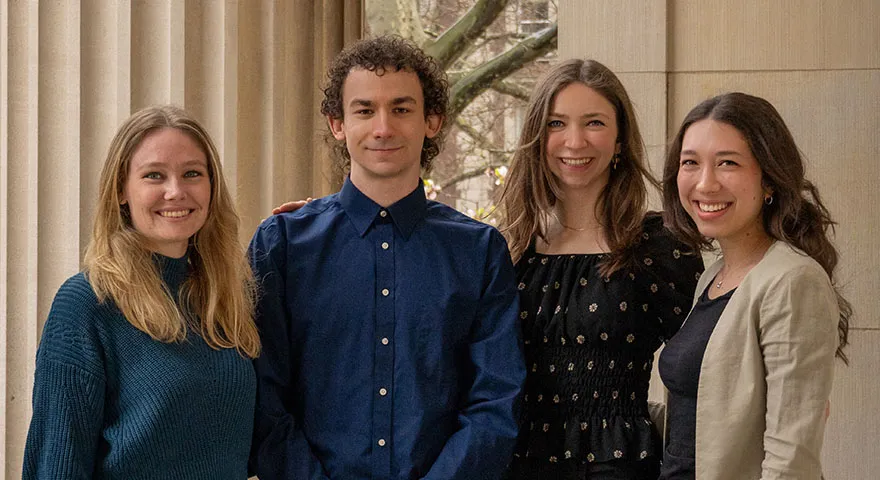 Pictured above, from left to right: Riley McGarrigle, Tristian Wiles, Lizzie Bradford, and Lena Kogan. Photo credit: Michael Cesar.