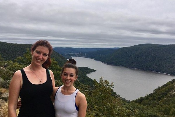 Carla Hoge is pictured hiking upstate with Erica, another student in '17 Biological Sciences cohort