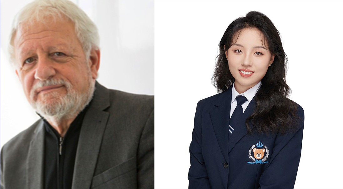 Pictured left to right: Dr. Stuart Firestein and Sophia Deng (CC 26')