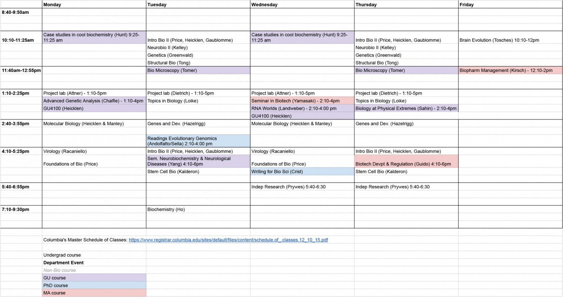 Spring 2023 Course Schedule