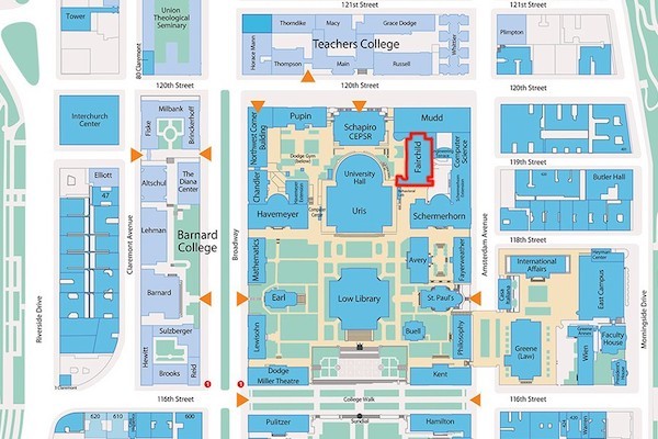 Campus map with fairchild highlighted